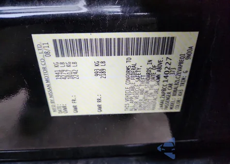 2012 Nissan Altima Base из США, поврежденный, VIN 1N4AL2AP8CC140227